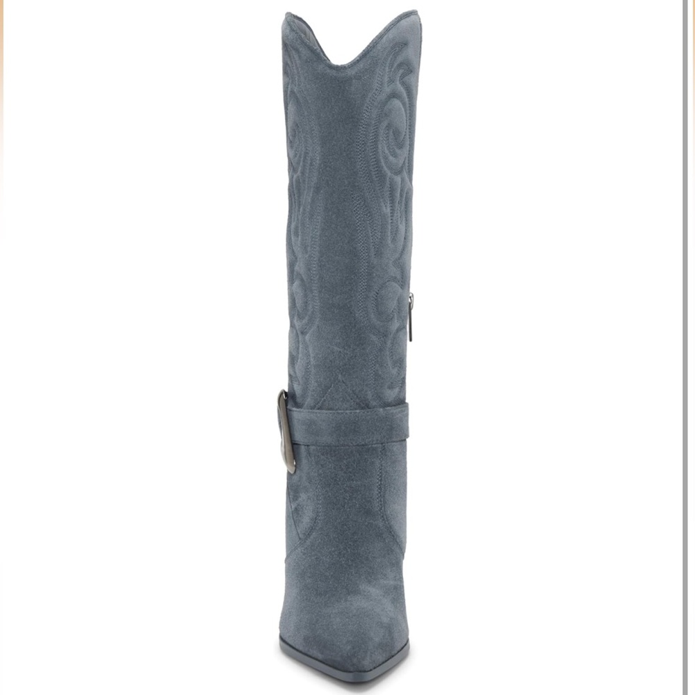 New Vince Camuto Blue Suede Boots -western blue - Picture 4 of 13